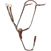 Produktbild von Lexhis Jagdhalsband mit Martingal aus Leder für Pferde in Braun