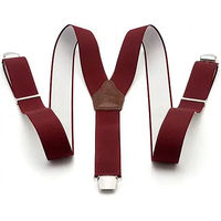 Produktbild von Lexhis Leder-Bretellen Schutz mit elastischem Kleber Rot 35 mm Unisex