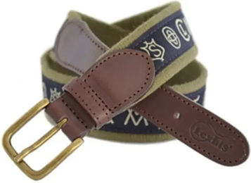 Lexhis Ledergürtel Unisex 35 mm Blau Braun – Bild 1 von 1