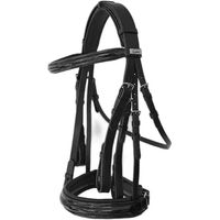 Produktbild von Lexhis Luna Luxe Reittrense aus Leder mit Doppellonge in Schwarz XL