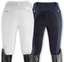 Produktbild von Lexhis Macra Turnierhose Full Zip Damen Reithose aus Baumwolle Weiß Größe 44