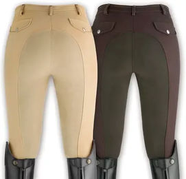 Produktbild von Lexhis Macra Turnierhose Full Zip Reithose Damen Beige Baumwolle Größe 46