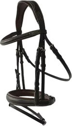 Produktbild von Lexhis Porto Anatomisches Leder-Reithalfter mit einfachen Zügeln in Schwarz