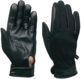 Produktbild von Lexhis Reit-Handschuhe aus Leder und Strick Schwarz Unisex XL
