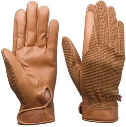 Produktbild von Lexhis Reit-Handschuhe aus Strick und Leder Braun Unisex Größe L
