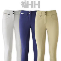 Produktbild von Lexhis Reithose Sara Fino für Damen aus Oxford-Gewebe wasserabweisend Sommer Beige Weiß Größe 34