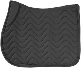 Produktbild von Lexhis Waves Satteldecke für Pferde in Schwarz und Grau für Warmblut