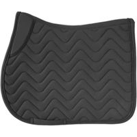 Produktbild von Lexhis Waves Satteldecke für Pferde in Schwarz und Grau für Warmblut