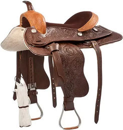 Lexhis Westernsattel aus Leder für Pferde in Braun 16 Zoll – Bild 1 von 1