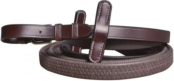 Produktbild von Lexington Gummizügel aus Leder für Pferde in Schwarz oder Braun