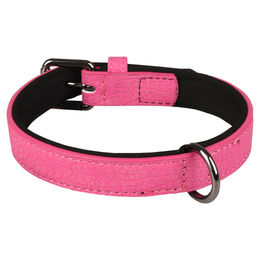 Produktbild von Leza Flamingo Halsband für Hunde aus Kunstleder in Rosa 31/39 cm 20 mm