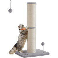 Produktbild von Liangpin Jiazuo Katzenbaum 85 cm in Taubengrau mit Sisalstämmen und Plüschball