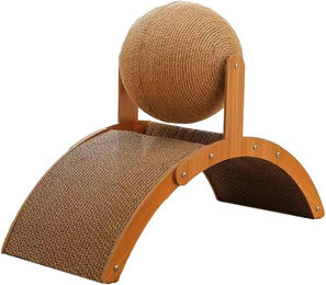 LIANNA Katzenkratzbrett Set aus Massivholz mit Sisal und Ball für Katzen – Bild 1 von 5