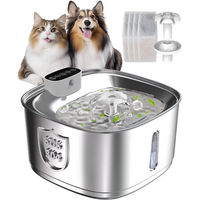 Produktbild von LIANNA Trinkbrunnen für Katze und Hund aus Edelstahl mit Sensor und 3,2L Fassungsvermögen Silber
