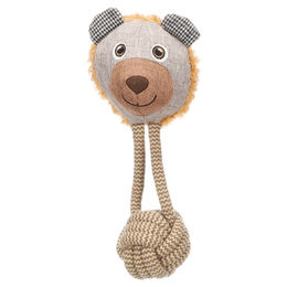 Libar Flamingo Hundespielzeug Bär mit Knotenball in Braun aus Polyester – Bild 1 von 2