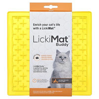 Produktbild von LickiMat Buddy Cat Schleckmatte für Katzen Gelb 20x20 cm aus TPR