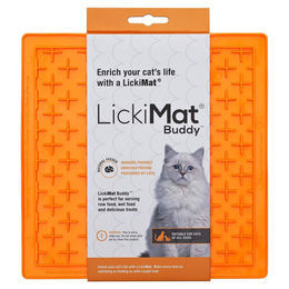 LickiMat Buddy Cat Schleckmatte für Katzen Orange 20x20 cm aus TPR – Bild 1 von 2