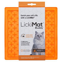 Produktbild von LickiMat Buddy Cat Schleckmatte für Katzen Orange 20x20 cm aus TPR