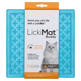 LickiMat Buddy Cat Schleckmatte für Katzen Türkis 20x20cm aus TPR – Bild 1 von 2