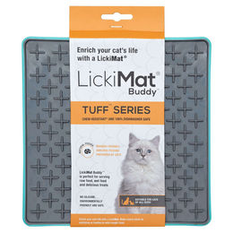 LickiMat Buddy Tuff Schleckmatte für Katzen aus TPR in Türkis 20x20 cm – Bild 1 von 6