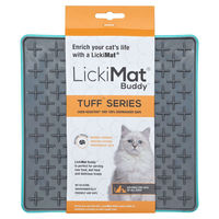 Produktbild von LickiMat Buddy Tuff Schleckmatte für Katzen aus TPR in Türkis 20x20 cm