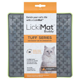 LickiMat Buddy Tuff Schleckmatte für Katzen Grün 20x20 cm aus TPR – Bild 1 von 6