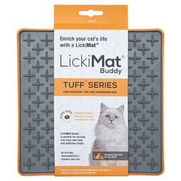 LickiMat Buddy Tuff Schleckmatte für Katzen Orange 20x20 cm aus TPR – Bild 1 von 6