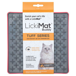LickiMat Buddy Tuff Schleckmatte für Katzen Rot 20x20 cm aus TPR – Bild 1 von 6