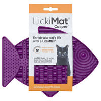 Produktbild von LickiMat Casper Schleckmatte für Katzen in Fischform lila 22x16 cm