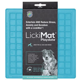 LickiMat Classic Playdate Schleckmatte aus TPR für Hunde und Katzen in Türkis 20x20cm – Bild 1 von 2