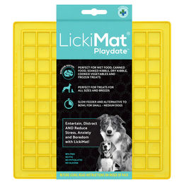 Produktbild von LickiMat Classic Playdate Schleckmatte aus TPR Gelb 20 x 20 cm
