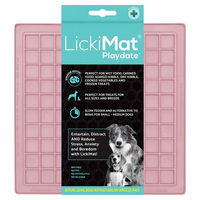 Produktbild von LickiMat Classic Schleckmatte Set 3er Pack aus TPR in Grün und Rosa für Hunde und Katzen - 3 x 20 cm