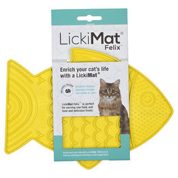 Produktbild von LickiMat Felix Schleckmatte für Katzen Gelb aus TPR 22x16 cm