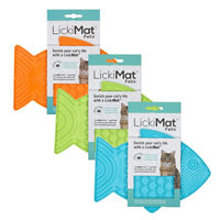 Produktbild von LickiMat Felix Schleckmatte für Katzen in Fischform aus TPR grün