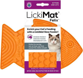 LickiMat Felix Schleckmatte für Katzen Orange 22x16 cm aus TPR - 250 g – Bild 1 von 9