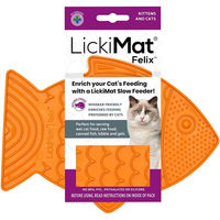 Produktbild von LickiMat Felix Schleckmatte für Katzen Orange 22x16 cm aus TPR - 250 g