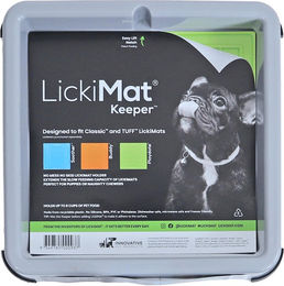 LickiMat Keeper Spritzschutz für Hundenäpfe Grau aus Kunststoff 25,3 x 25,3 x 5,5 cm – Bild 1 von 7