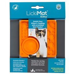 LickiMat Kitty Schleckmatte für Katzen Kitten Orange aus TPR zur Beruhigung – Bild 1 von 10