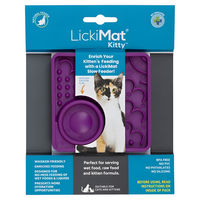 Produktbild von LickiMat Kitty Schleckmatte für Katzen und Kitten Lila 10x10 cm aus TPR