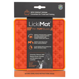 LickiMat Mini Buddy Tuff Schleckmatte aus TPR in Orange 15 x 15 cm – Bild 1 von 1