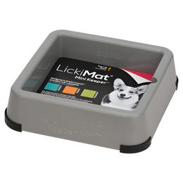 Produktbild von LickiMat Mini Keeper Bundle Slow Feeder aus Silikon in Grau XS