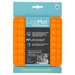 LickiMat Mini Playdate Hund und Katze orange 15 x 15 cm – Bild 1 von 1