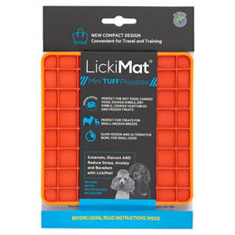 LickiMat Mini Playdate Tuff Schleckmatte für Tiere Orange 15 x 15 cm aus TPR – Bild 1 von 1
