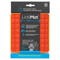 Produktbild von LickiMat Mini Playdate Tuff Schleckmatte für Tiere Orange 15 x 15 cm aus TPR