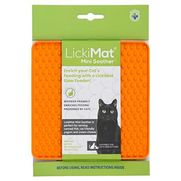 LickiMat Mini Soother Cat Schleckmatte für Katzen Orange XS aus TPR – Bild 1 von 2