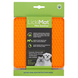 LickiMat Mini Soother Schleckmatte für Hunde und Katzen Orange aus TPR – Bild 1 von 2