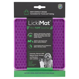 LickiMat Mini Soother Tuff Schleckmatte für Hunde und Katzen lila BPA-frei 15 x 15 cm – Bild 1 von 1