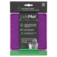 Produktbild von LickiMat Mini Soother Tuff Schleckmatte für Hunde und Katzen lila BPA-frei 15 x 15 cm