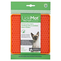 Produktbild von LickiMat Mini Soother Tuff Schleckmatte für Katzen in Orange XS aus TPR