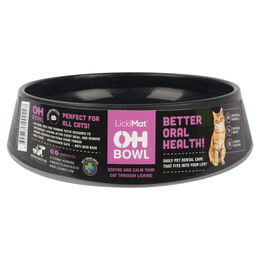 LickiMat Oh Bowl Futternapf für Katzen Schwarz 15cm zur Zahnpflege und Haarballenprävention aus TPR – Bild 1 von 5